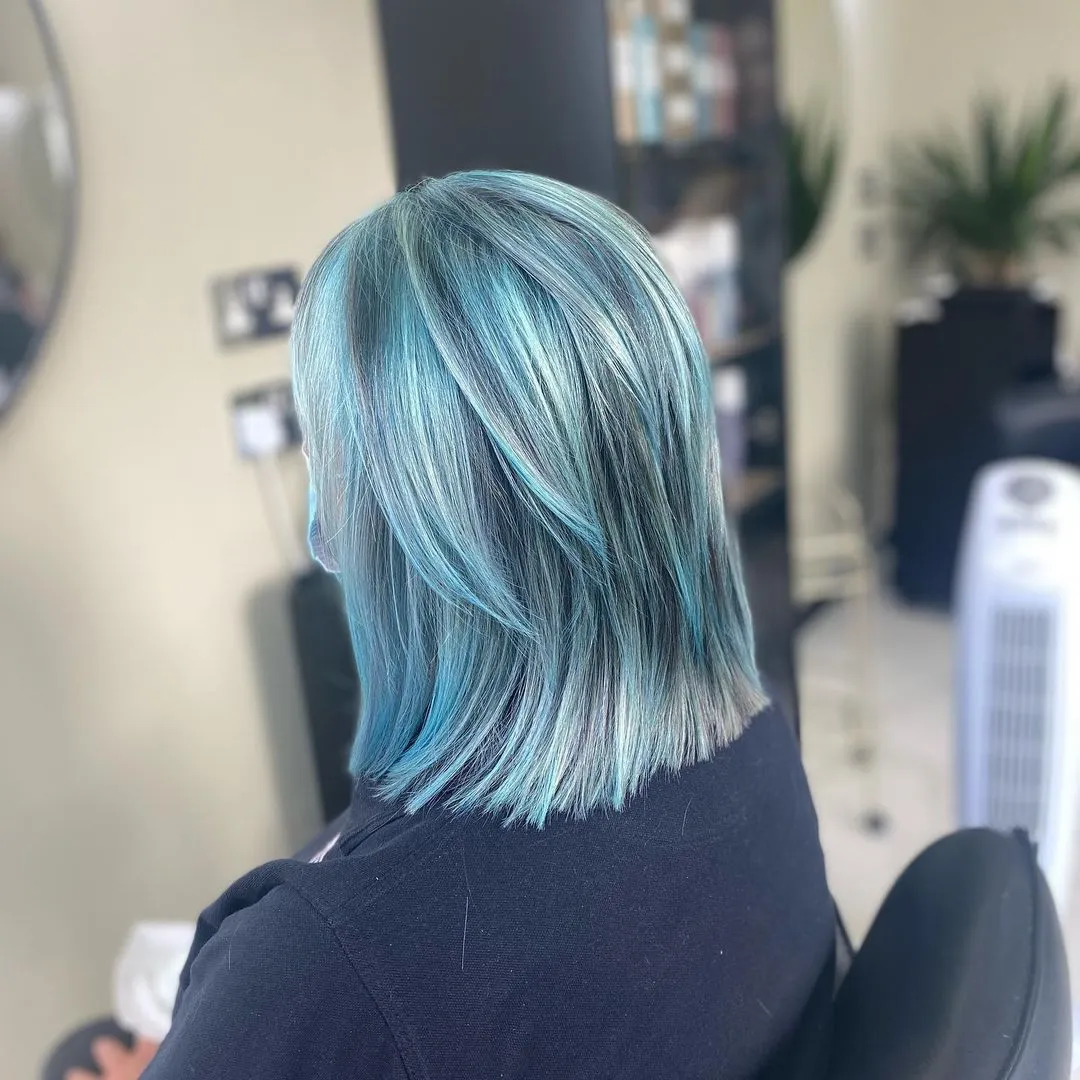 Blue highlight hair color