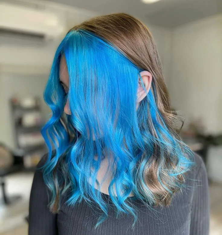 Azure blue blonde hair color