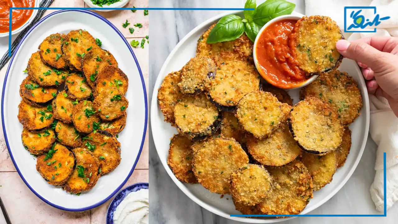 طرز تهیه بادمجان سوخاری با پنیر پیتزا بدون فر