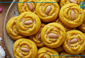 طرز تهیه رز نارگیلی زعفرانی خوشمزه مثل قنادی ها