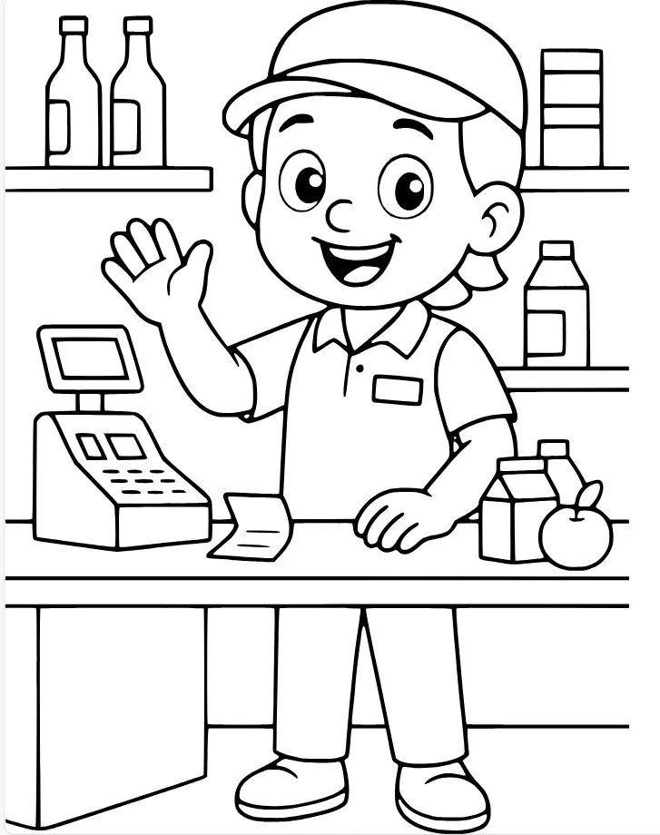 کاربرگ نقاشی مشاغل کودکانه