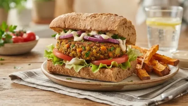 طرز تهیه همبرگر گیاهی با عدس