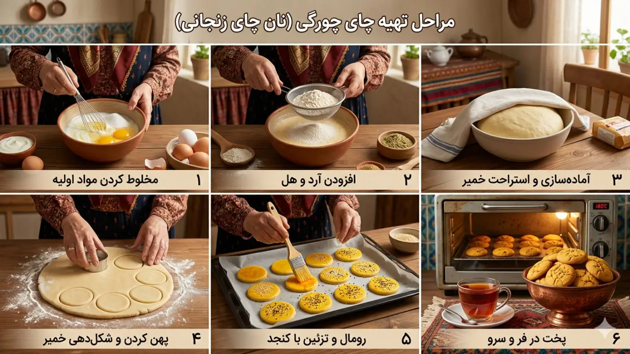 طرز تهیه چای چورگی (نان چای زنجانی)