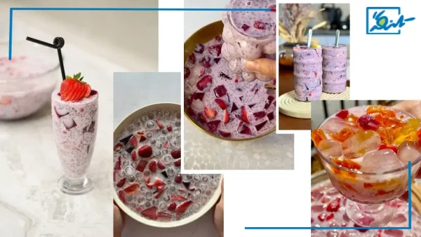 طرز تهیه نوشیدنی ژله ای شیر و میوه ترند اینستاگرام