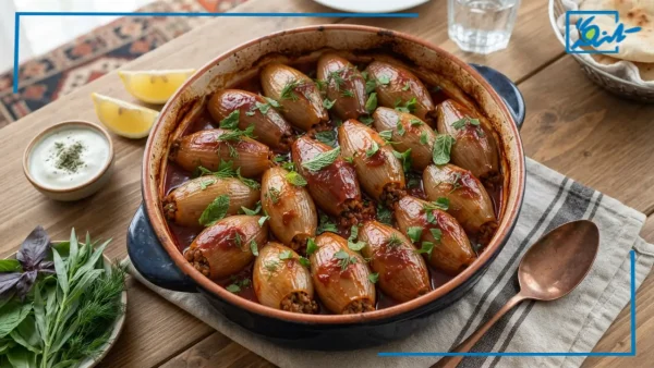 طرز تهیه دلمه پیاز شکم پر ترکی خوشمزه و مجلسی