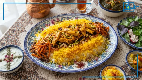 طرز تهیه ساطری پلو با مرغ مشهدی خوشمزه و مجلسی برای 6 نفر