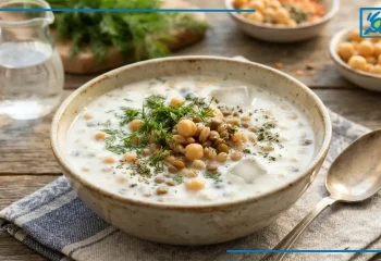 طرز تهیه سوپ سرد تابستانی خوشمزه با عدس، نخود و ماست