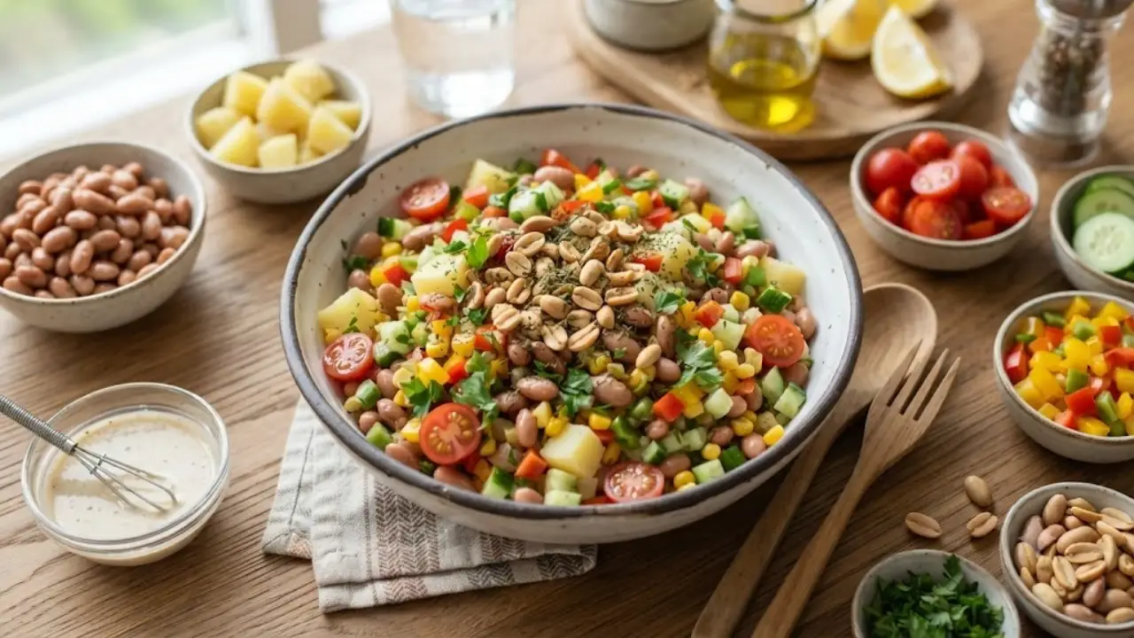 طرز تهیه سالاد لوبیا چیتی رژیمی