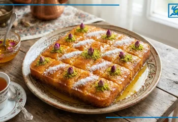 طرز تهیه کیک باقلوا شربتی ساده با فر و بدون فر