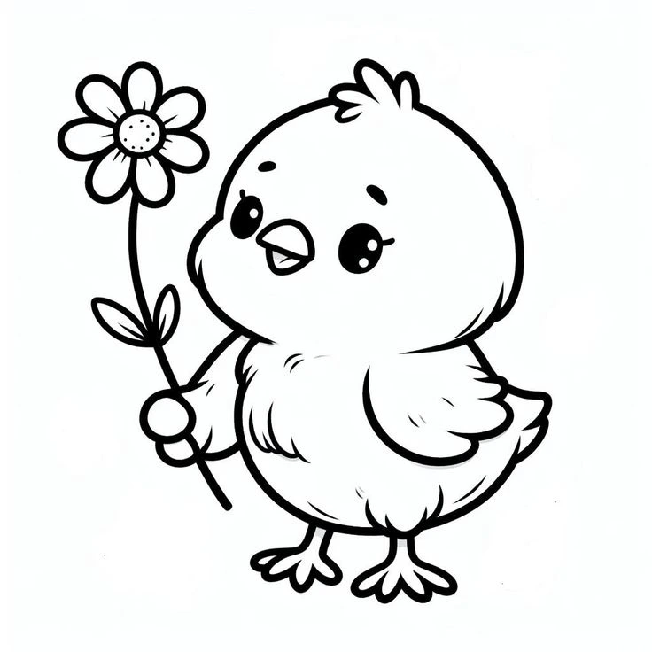 نقاشی جوجه برای رنگ آمیزی