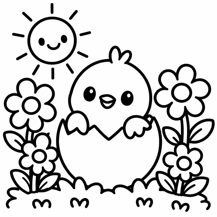 نقاشی جوجه برای رنگ آمیزی