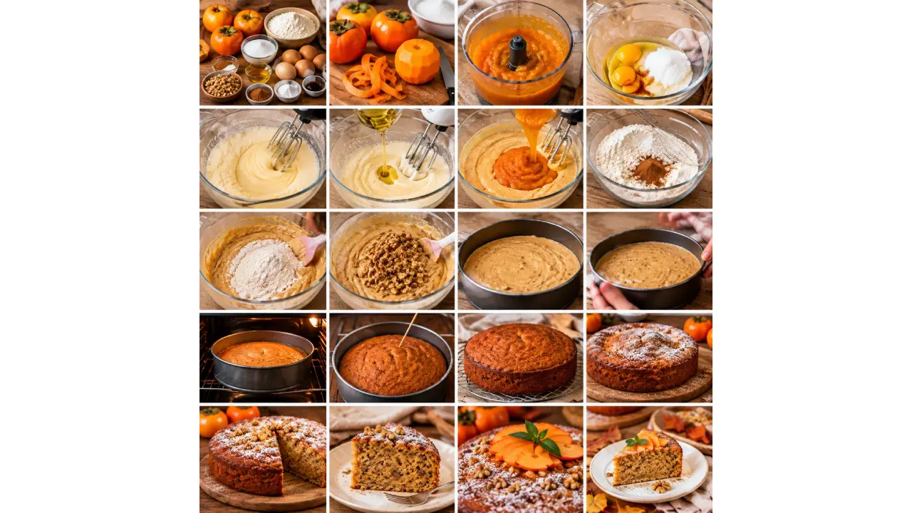 طرز تهیه کیک خرمالو