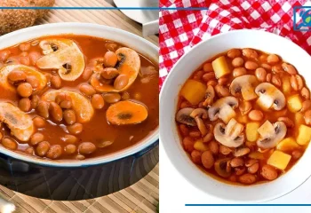 طرز تهیه خوراک لوبیا چیتی با قارچ برای 4 نفر؛ خوشمزه، لعابدار و رستورانی